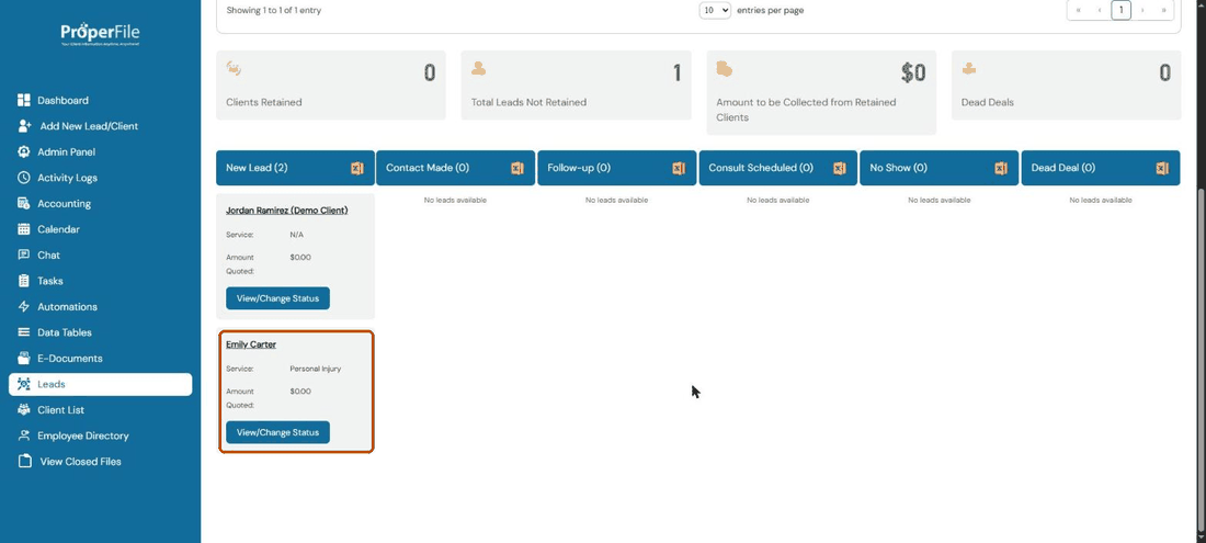 Animation: converting a lead into a client